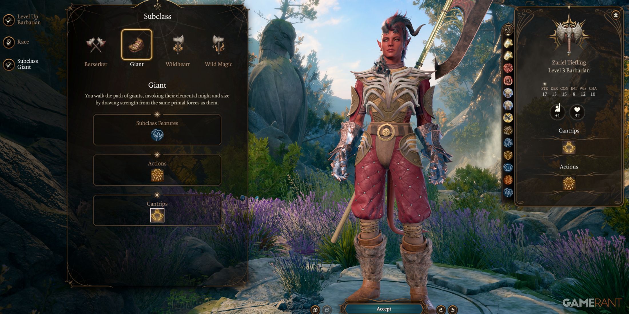 Giant, one of the best subclasses for Patch 8 of Baldur's Gate 3