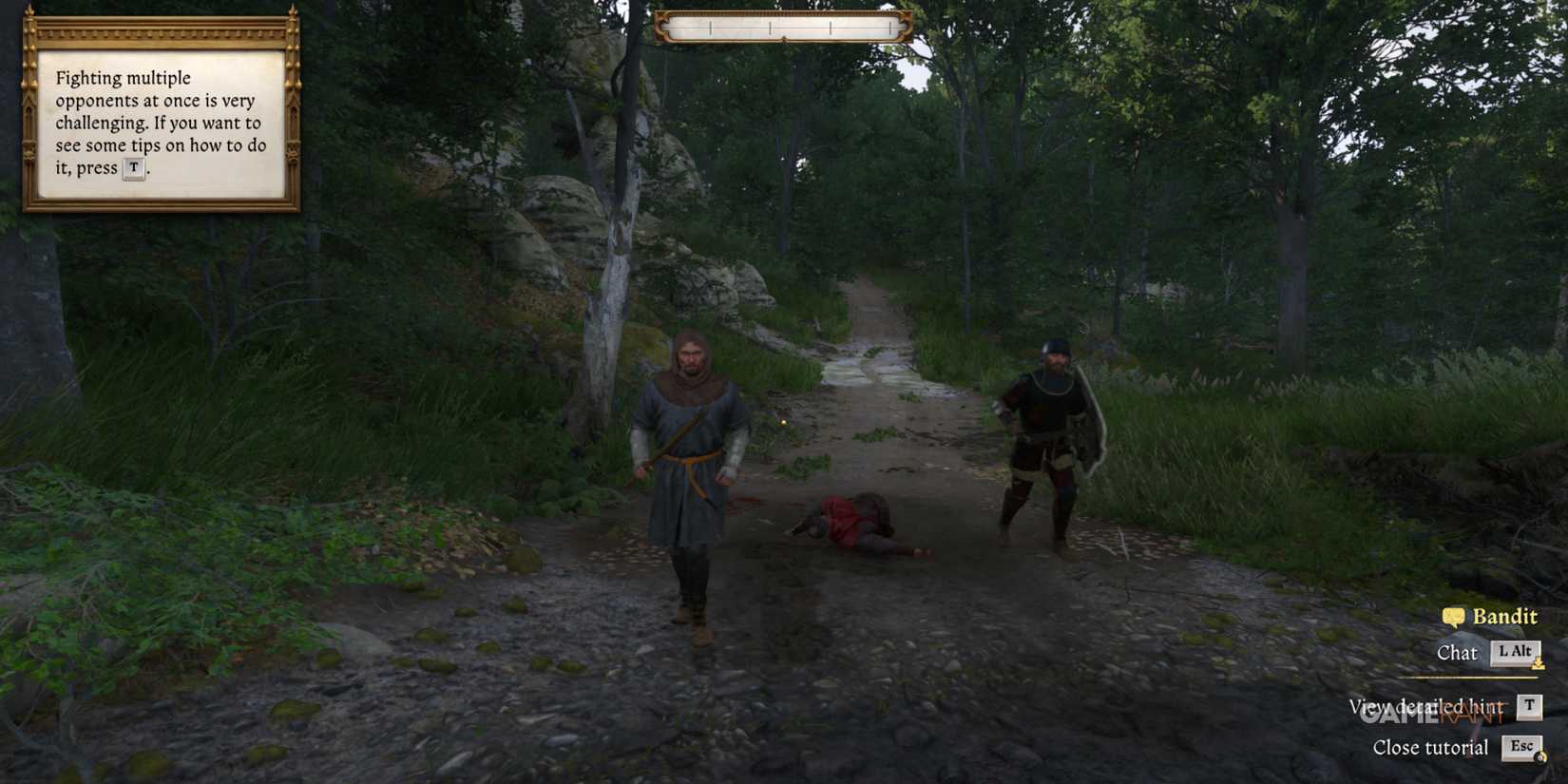 Henry runs from multiple enemies after a deadly ambush in Hardcore Mode of Kingdom Come Deliverance 2-1