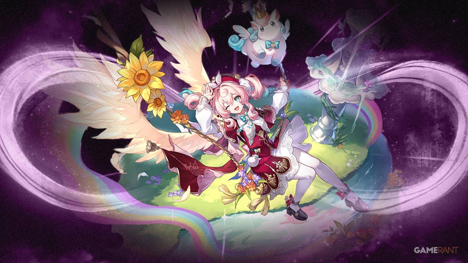 Honkai: Star Rail Official Hyacine Splash Art on Edited Amphoreus Background