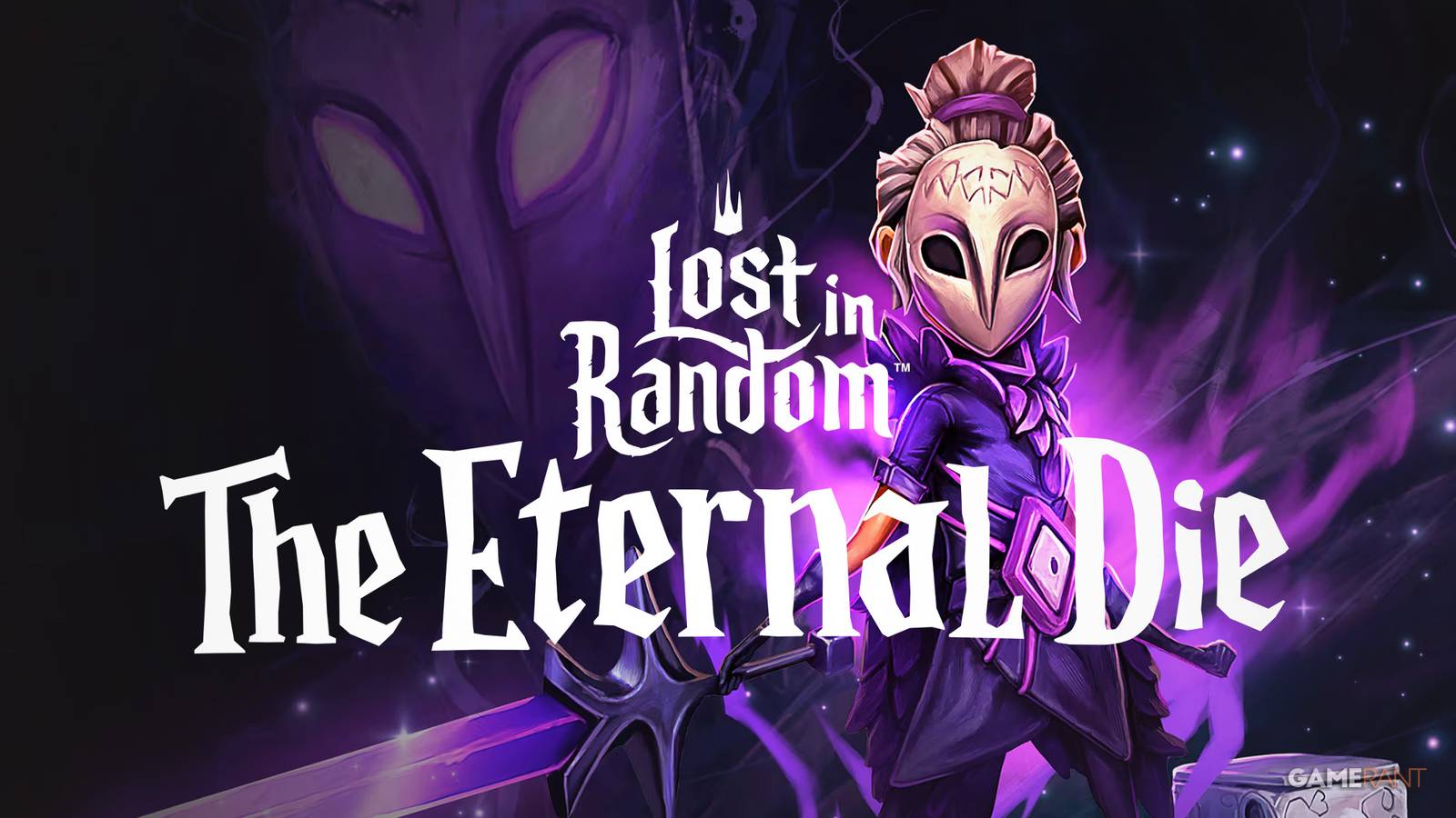 Lost in Random The Eterntal Die 2x1 cropped key art with white game logo composite