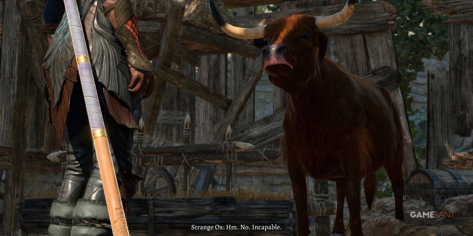 Baldur's Gate 3: 10 Best Non-Damage Spells, Ranked player talks with a atrange ox