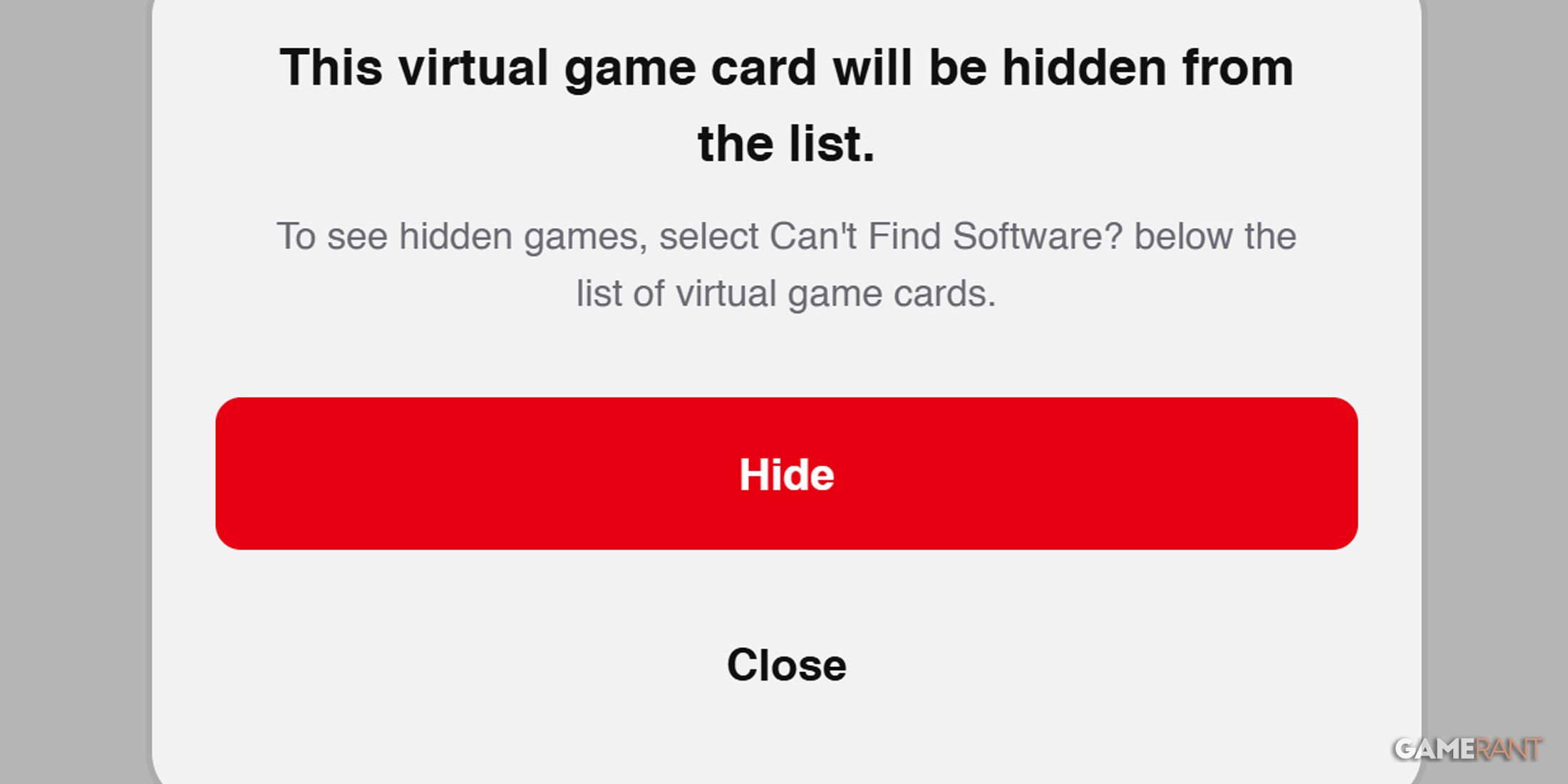 Nintendo Switch’s Virtual Game Card Update Includes New Privacy Feature