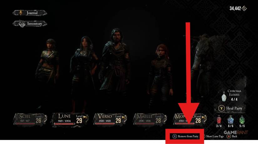 party menu clair obscur 33