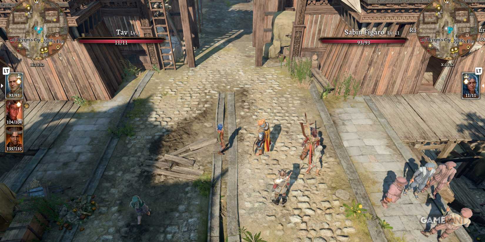 Party splits during multiplayer in Baldur's Gate 3 Patch 8 on Xbox Series S while navigating a city alley