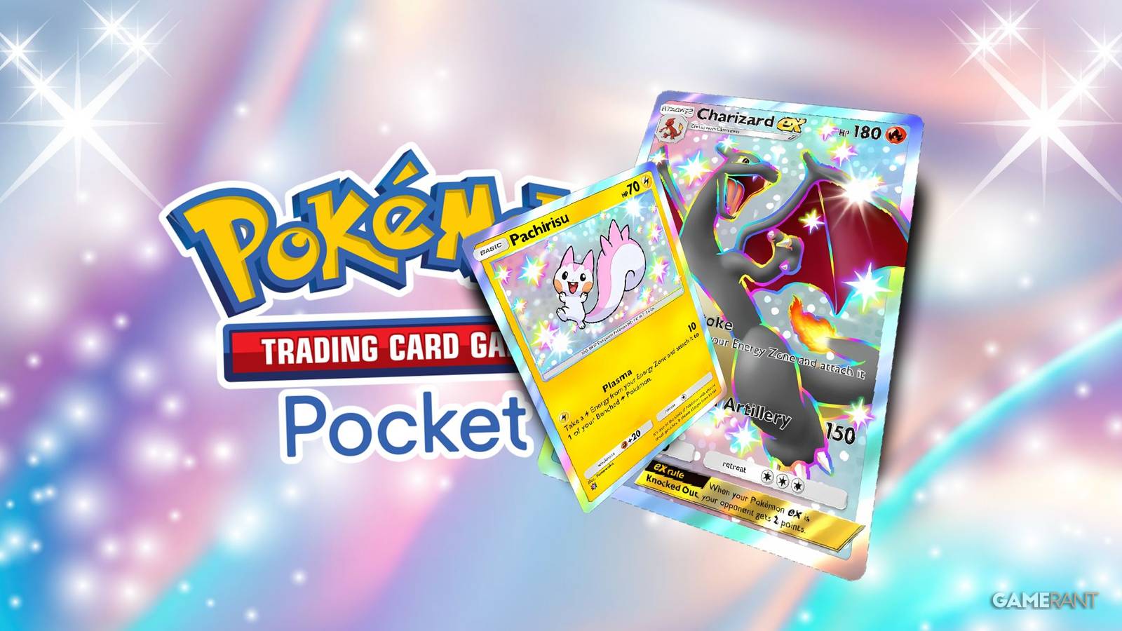 two shiny cards from pokemon tcg pocket.