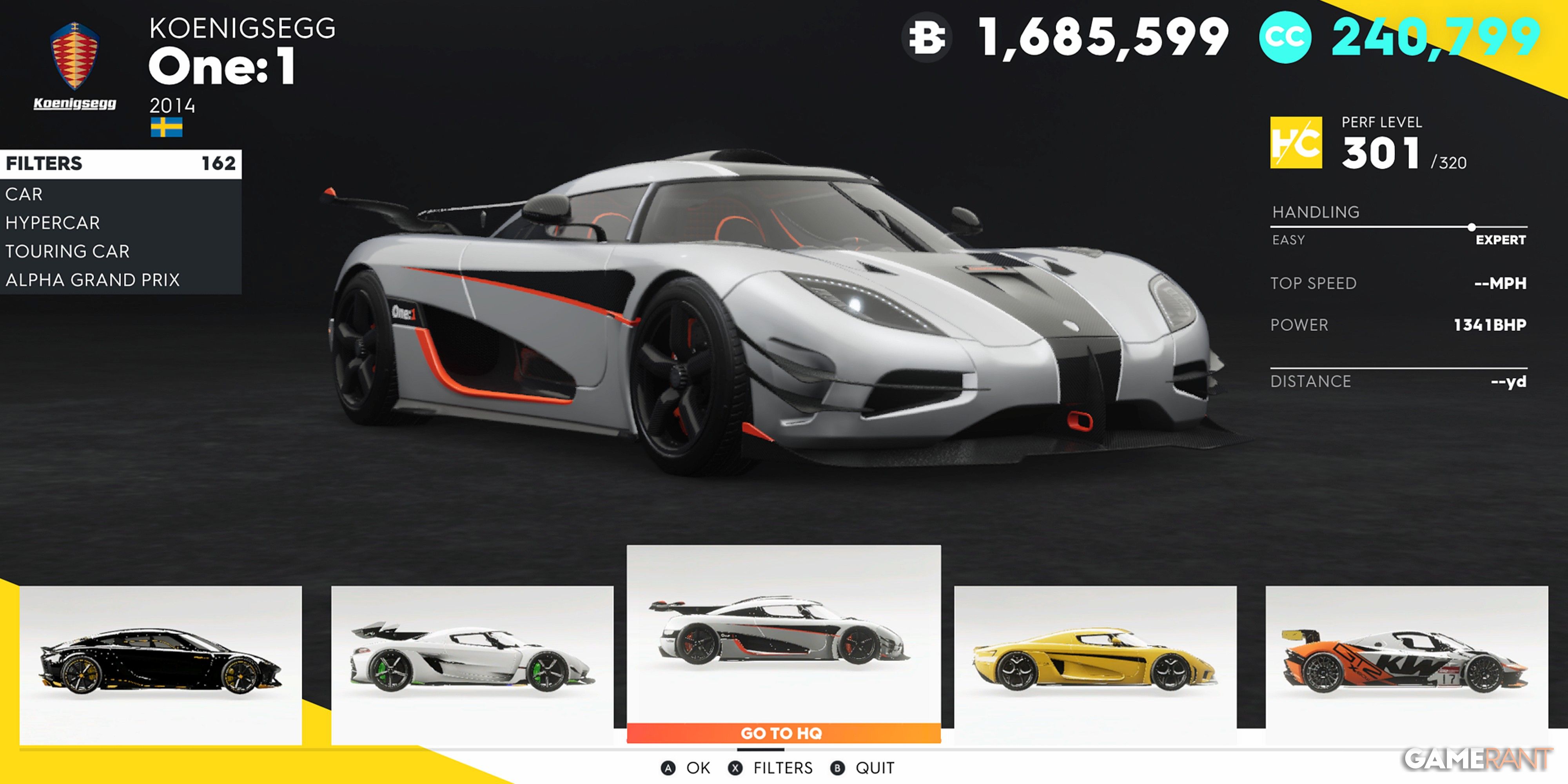 The Crew 2 Koenigsegg One
