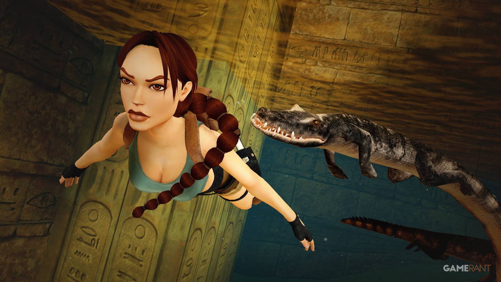 Tomb Raider 4–6 Lara Croft diving with crocodiles alligators promo gameplay screenshot