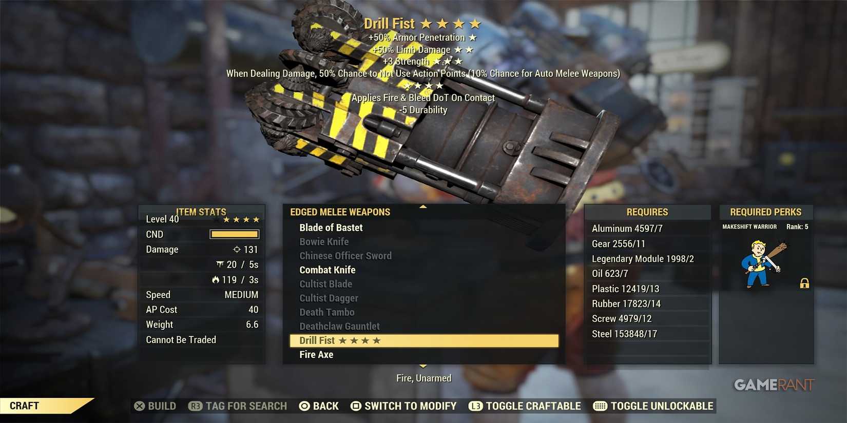 Unique Named Weapon In Fallout 76