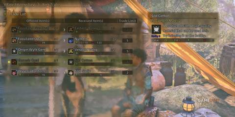 Trading for Sild Cotton in Monster Hunter Wilds