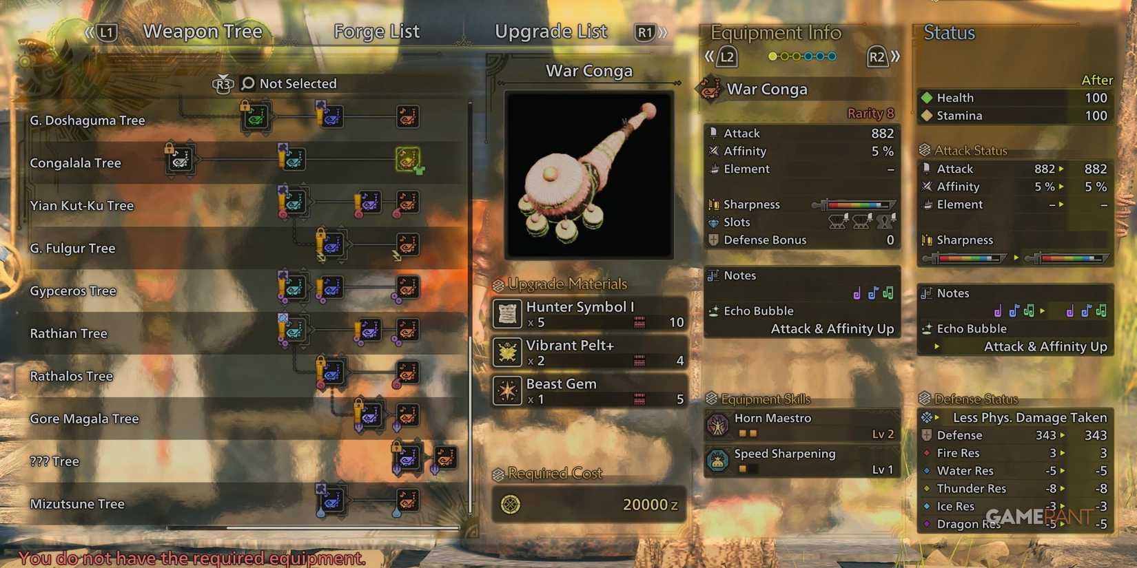 War Conga hunting horn in Monster Hunter Wilds