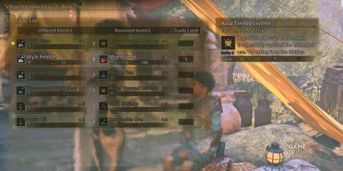 Azuz Tanned Leather trade in Monster Hunter Wilds