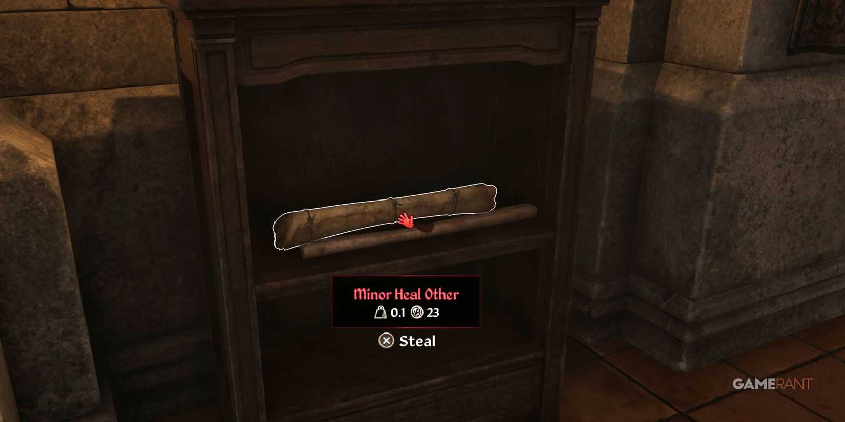 Stealing a scroll of Minor Heal Other in The Elder Scrolls 4: Oblivion Remastered