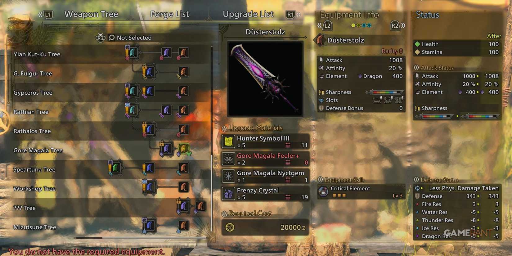 Dusterstolz Great Sword in Monster Hunter Wilds