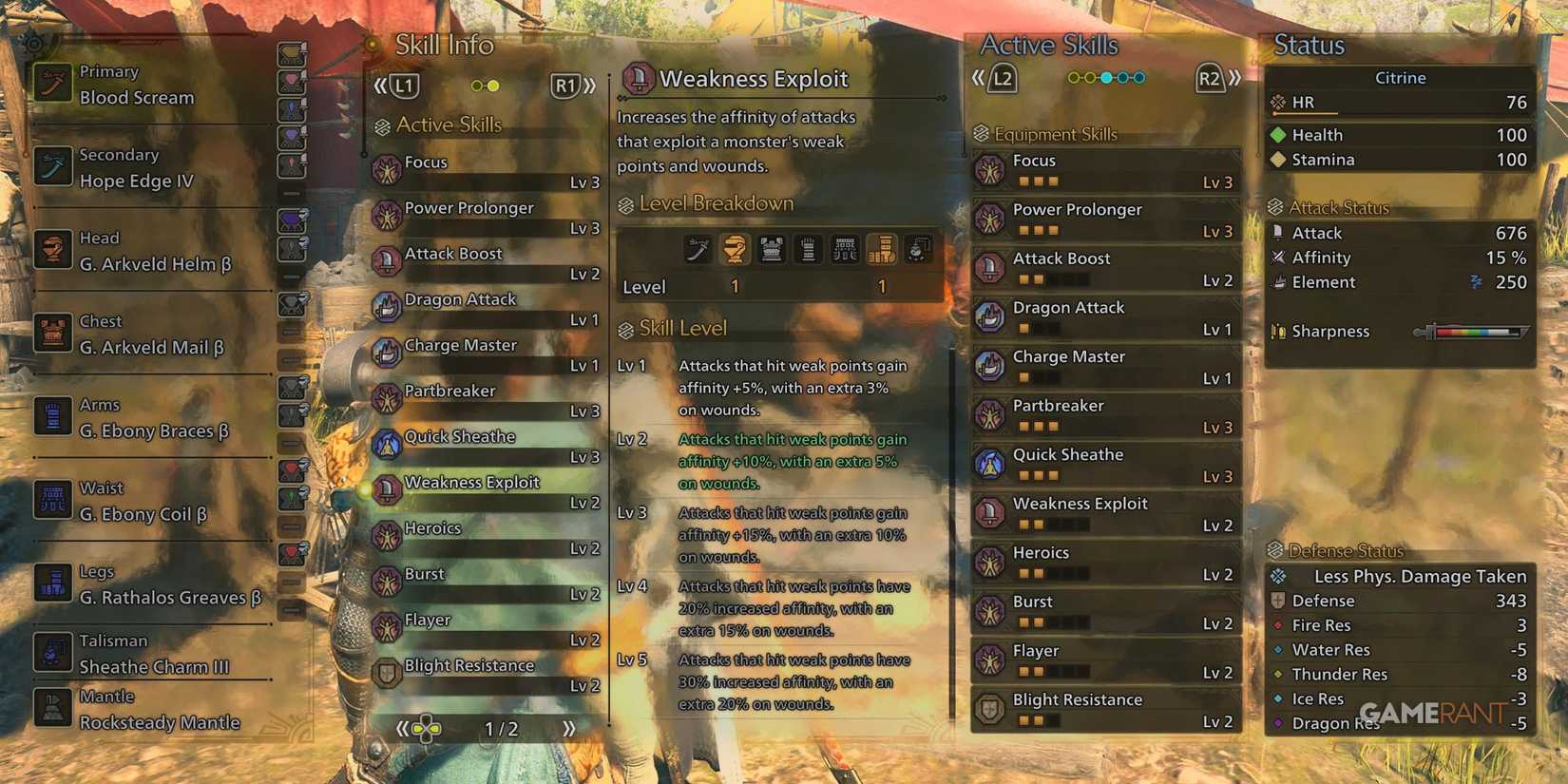 Weakness Exploit skill in Monster Hunter Wilds