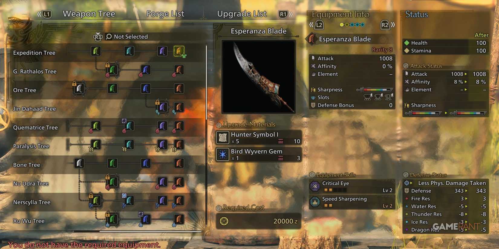 Esperanza Blade in Monster Hunter Wilds