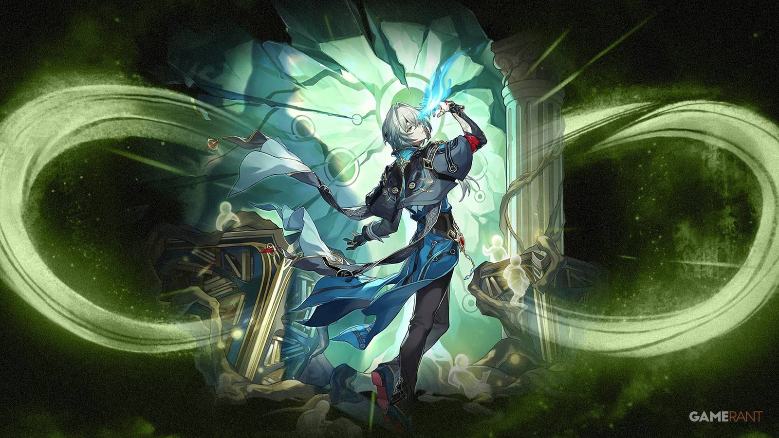 Honkai: Star Rail Anaxa official splash art on Amphoreus background