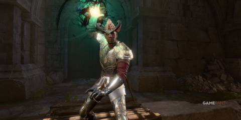 Wyll channels new Warlock energy in Baldur's Gate 3, casting a glowing spell introduced in Patch 8