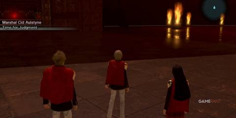 Class Zero faces Marshal Cid at Pandæmonium’s gates, preparing for the decisive moment in Final Fantasy Type-0