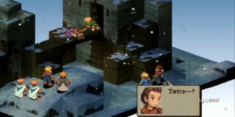 Delita cries out Tietra’s name as he holds her lifeless body in one of Final Fantasy’s most tragic moments