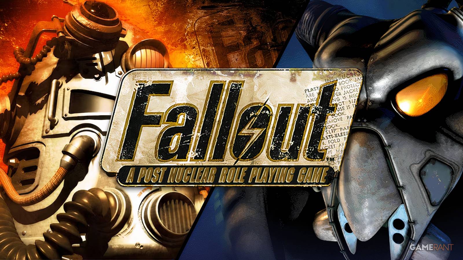 fallout 1 and 2 cover arts with logo split image