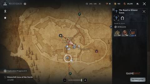 Game of Thrones Kingsroad - Side Quest on Map