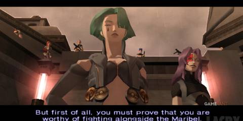 Jinana demands proof of strength to join the Maribel in Digital Devil Saga