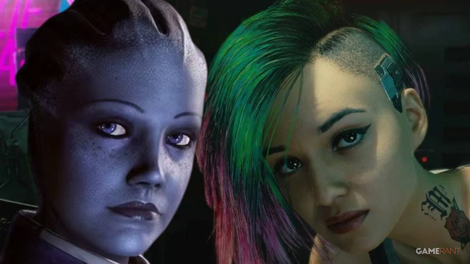 liara from mass effect and judy alvarez from cyberpunk 2077