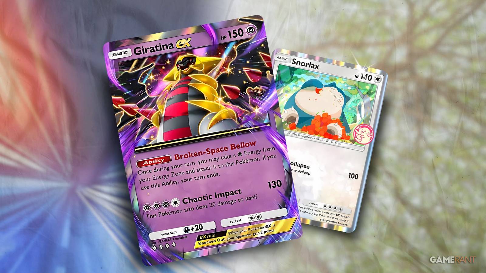 snorlax and giratina ex in pokemon tcg pocket.