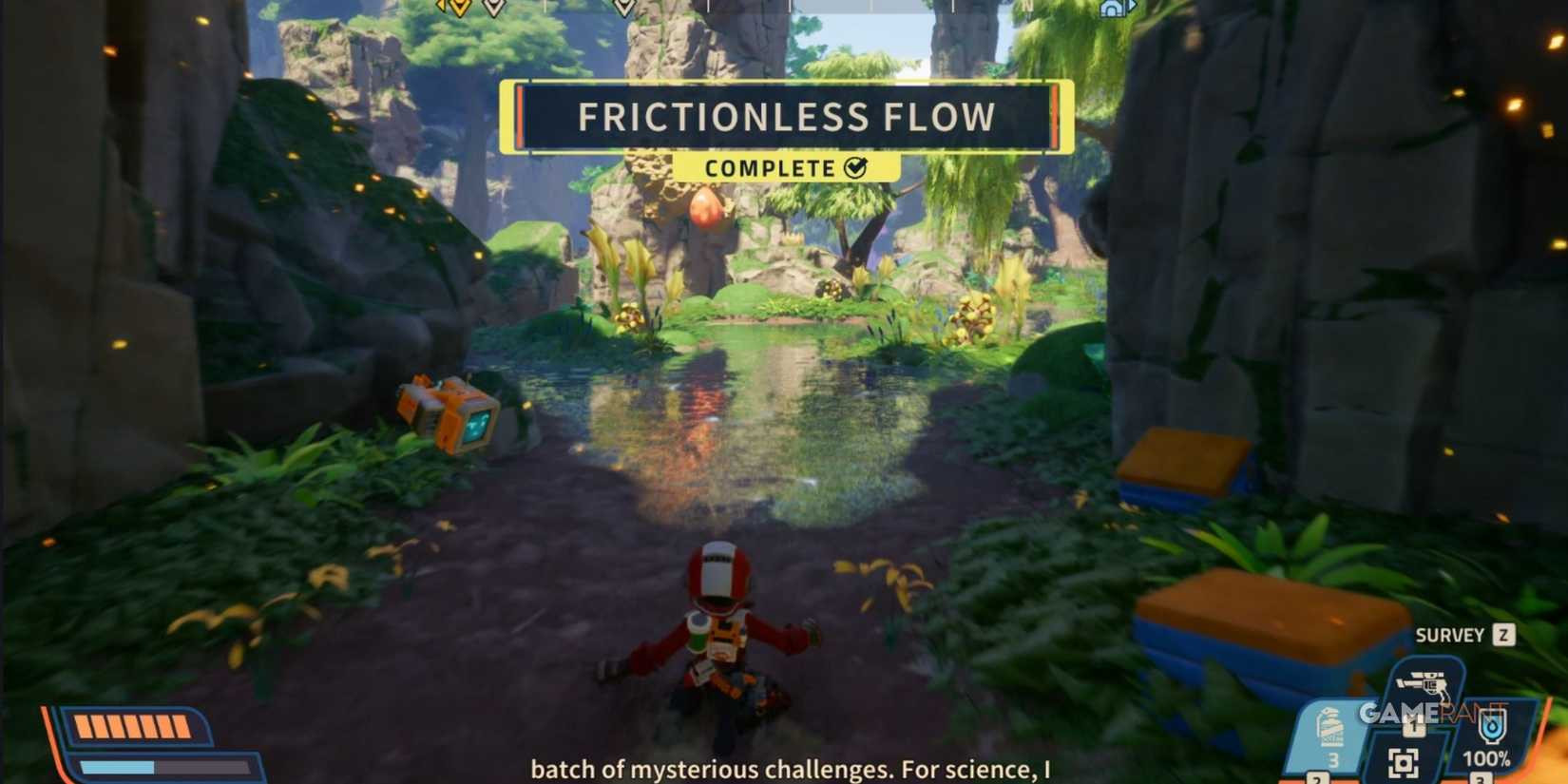 the frictionless flow in revenge of the savage planet.