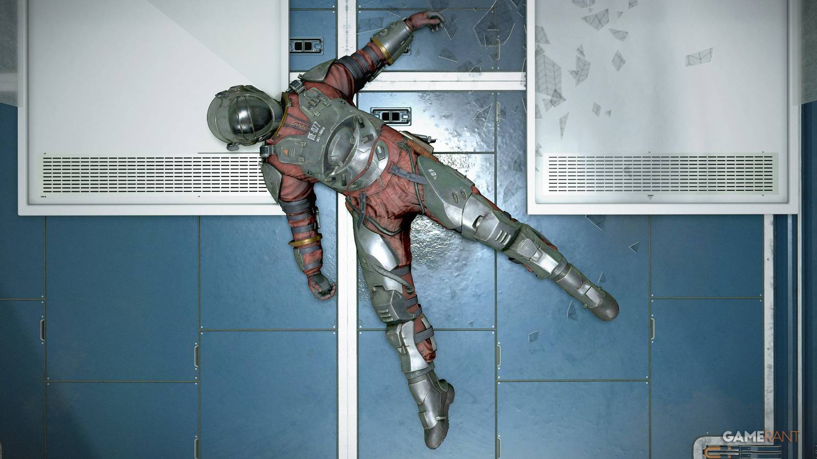 Starfield dead body in laying on restroom floor gameplay screenshot