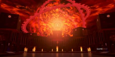 The Pandæmonium core glows with apocalyptic energy as the final battle looms in Final Fantasy Type-0 HD