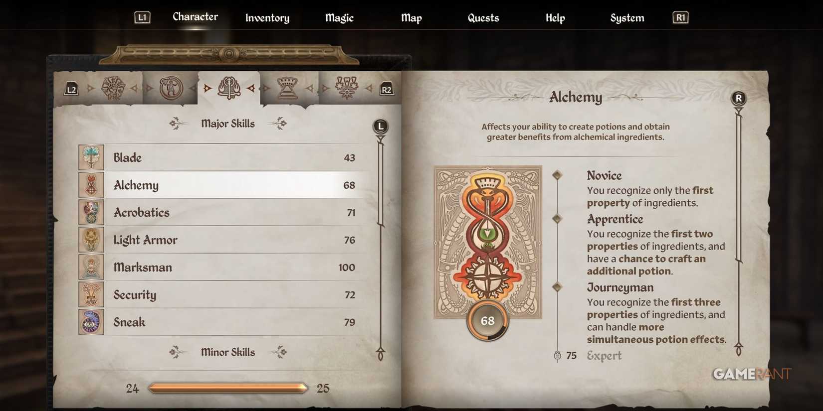 Alchemy skill in Oblivion Remastered