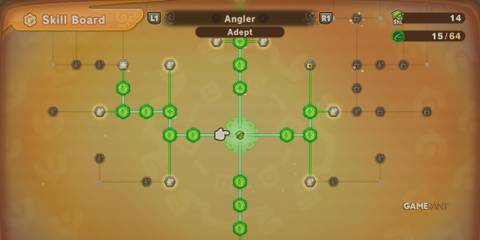 Angler skill board in Fantasy Life I: The Girl Who Steals Time