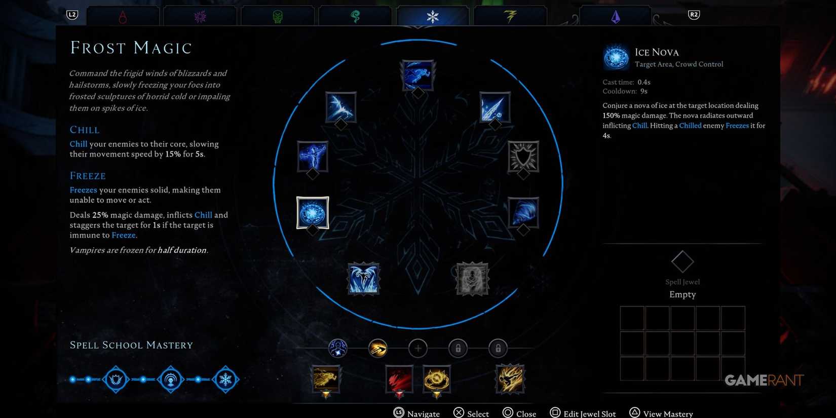 Ice Nova spell in V Rising