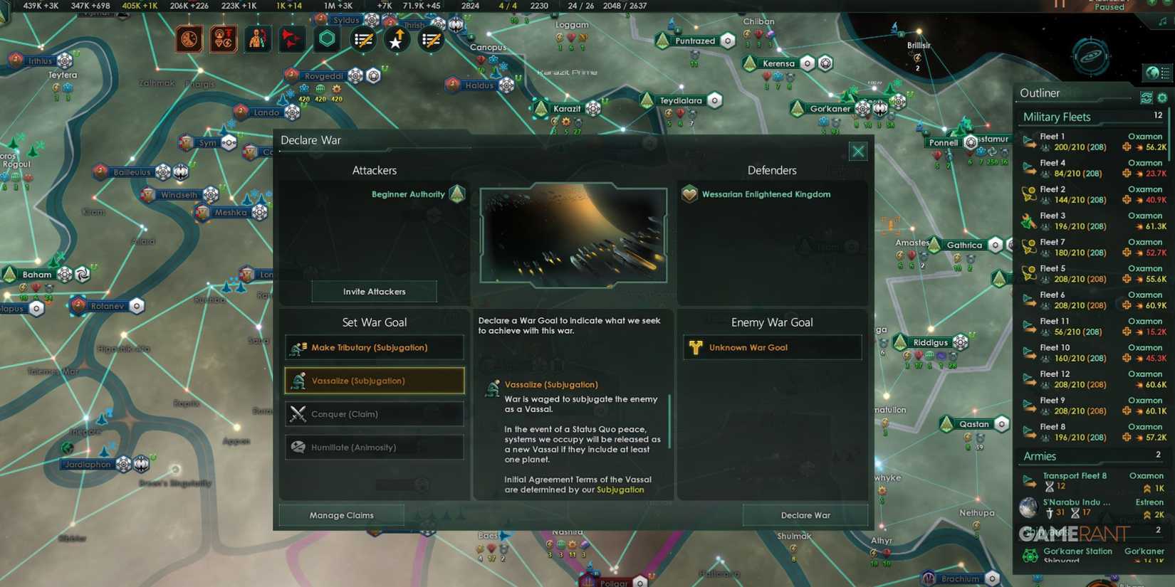 Vassalization in Stellaris