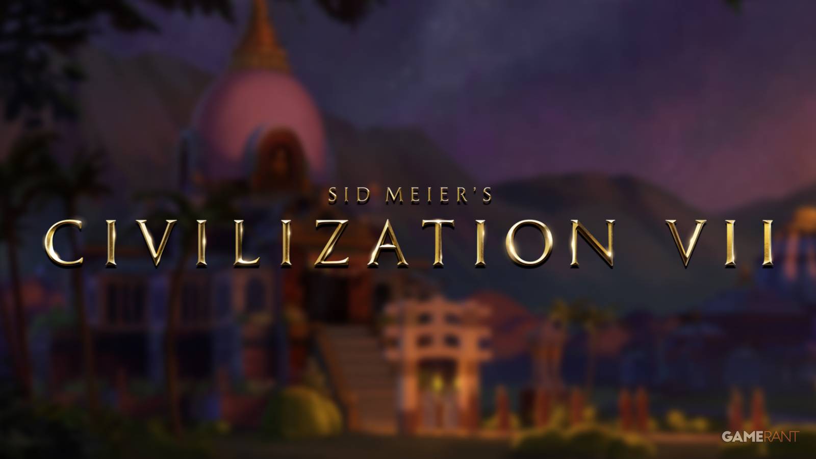 Civilization 7 official art background with logo on foreground