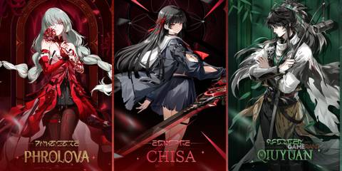 Wuthering Waves collage official character art Phrolova Chisa Qiuyuan