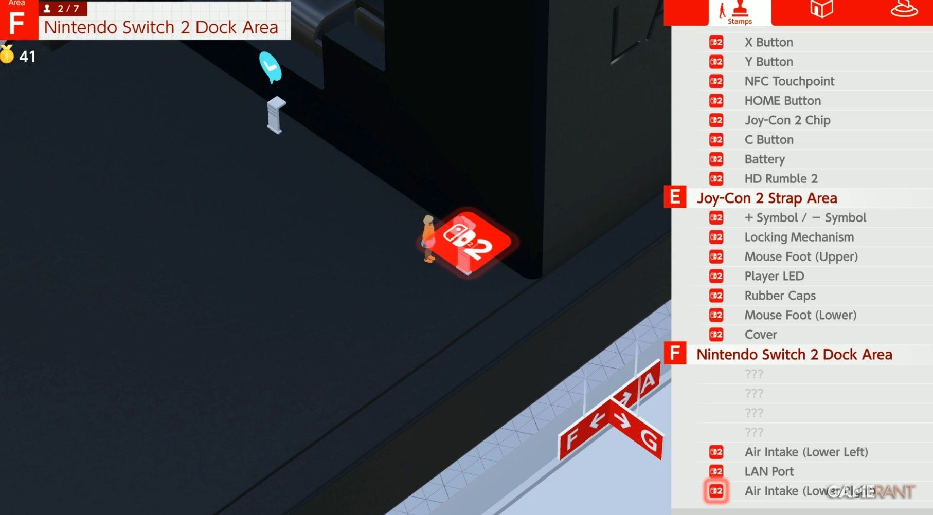 Air intake under right switch Dock