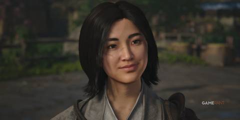 Assassin's Creed Shadows Naoe smiling close-up