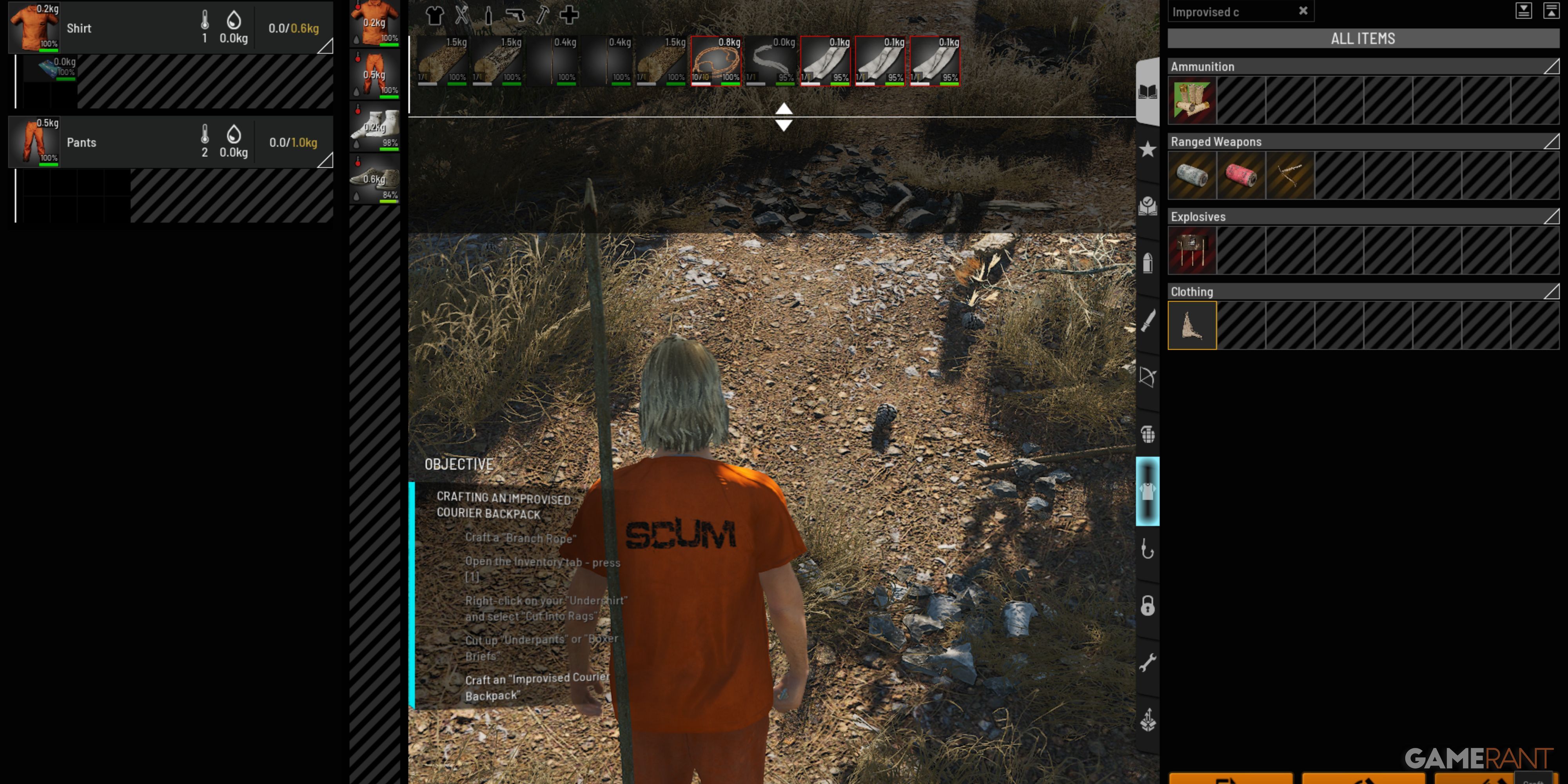 How to Craft Improvised Courier Backpack in SCUM 1.0