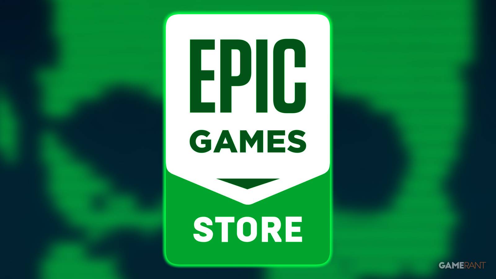 Epic Games Store glowing logo over The Operator hacked by hal terminal promo gameplay screenshot