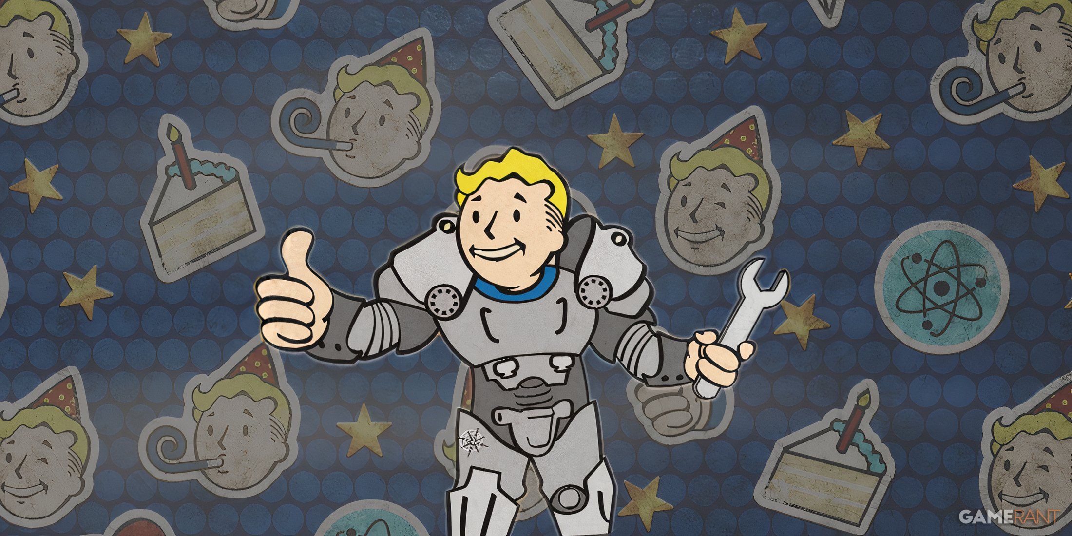 Fallout 76 Power Armor Perk Card Official Art With Fallout Day CAMP Wallpaper edit GAMERANT