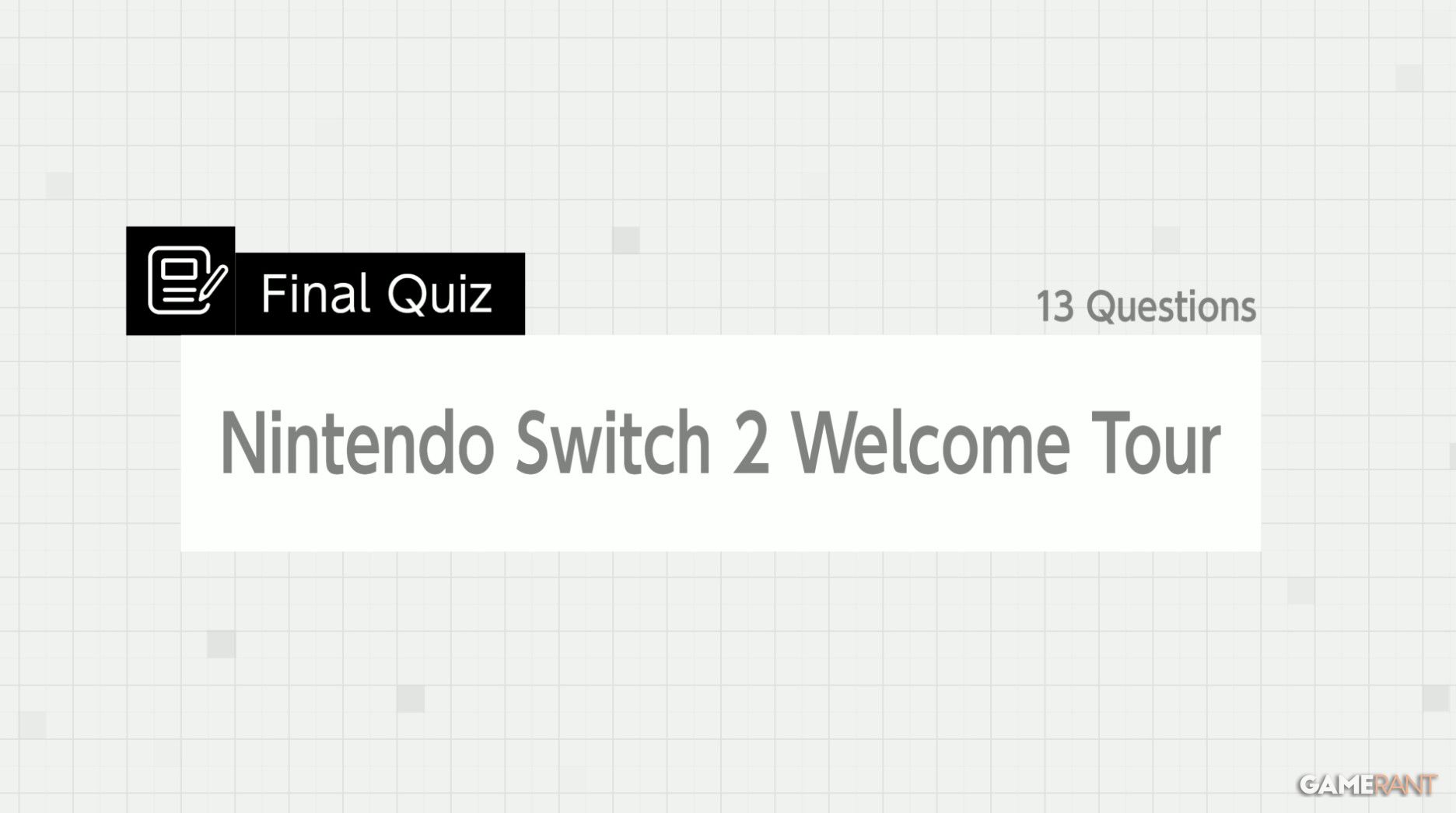 final quiz welcome tour