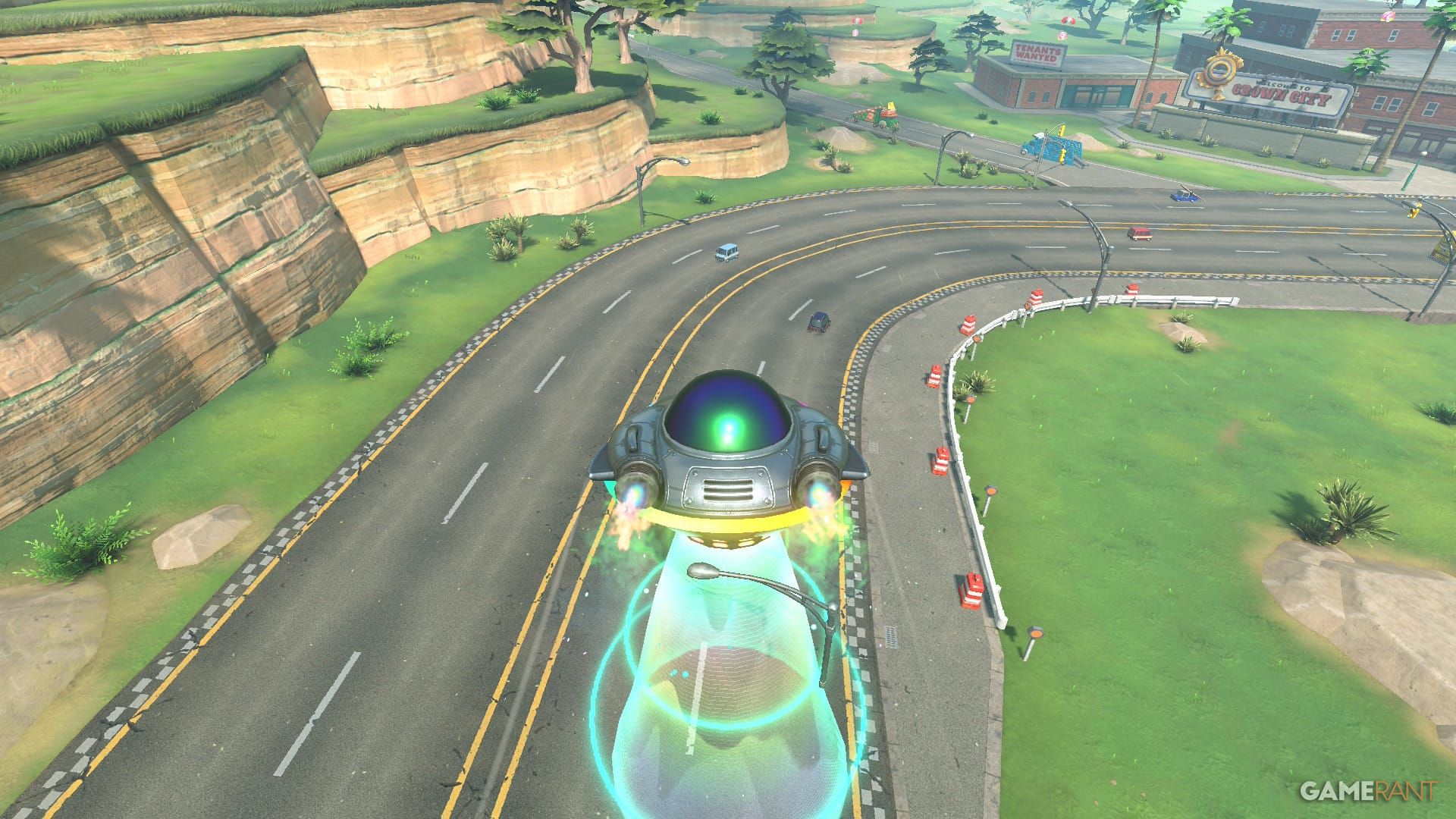 Ovni volando en el mundo del carro de Mario