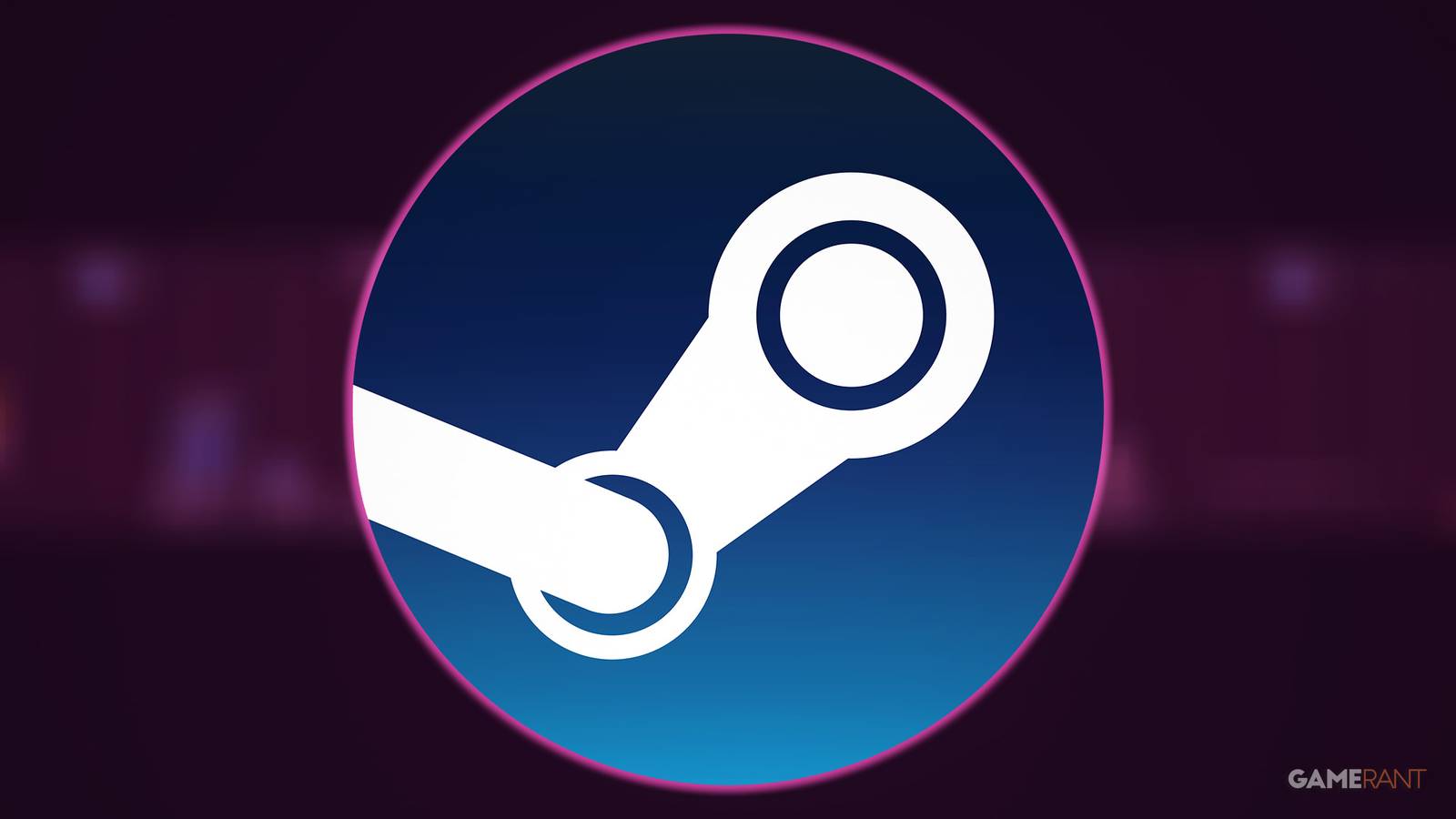 Glowing Steam logo over Paradox Soul promo screenshot blurred purple overcast edit