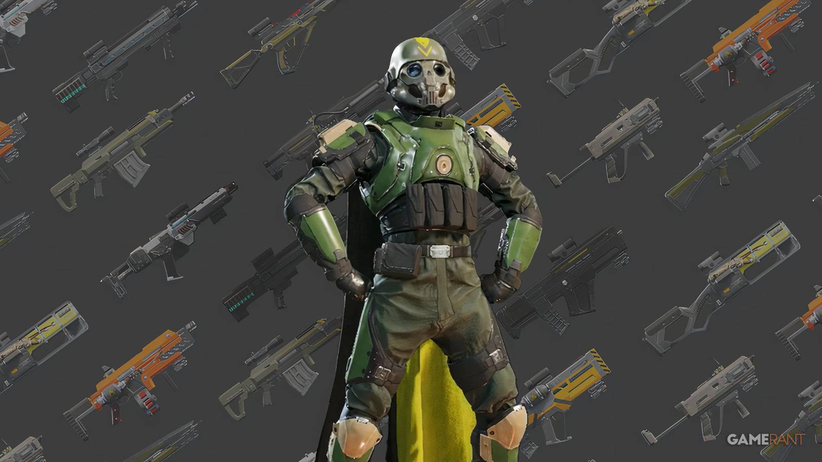 Helldivers 2 primary weapons background with player character edit GAMERANT