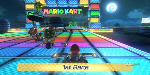 Mario Kart 8’s SNES Rainbow Road stands out as one of the best tracks, with intense turns and glowing visuals