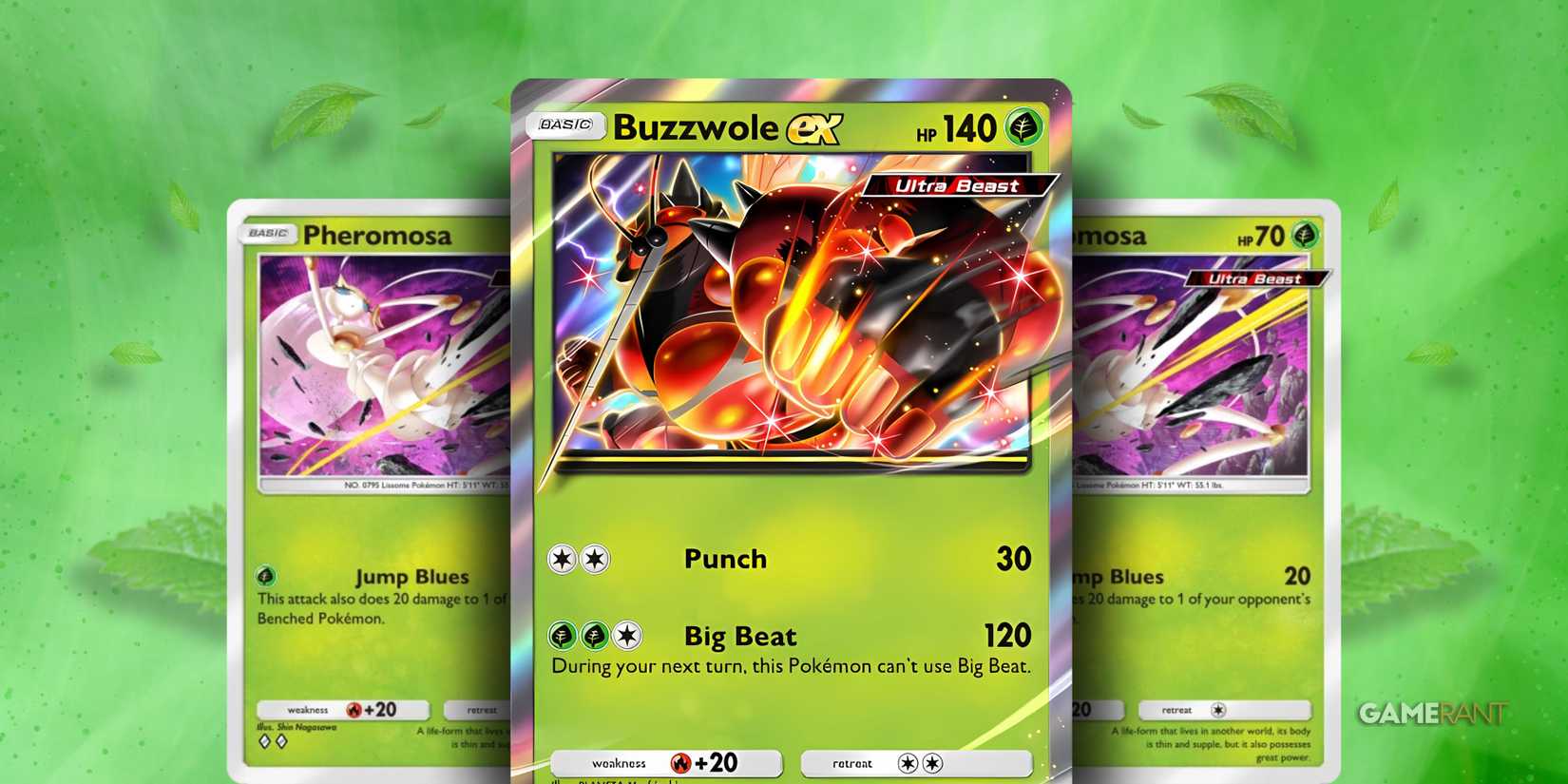 buzzwole ex and pheromosa cards in pokemon tcg pocket.
