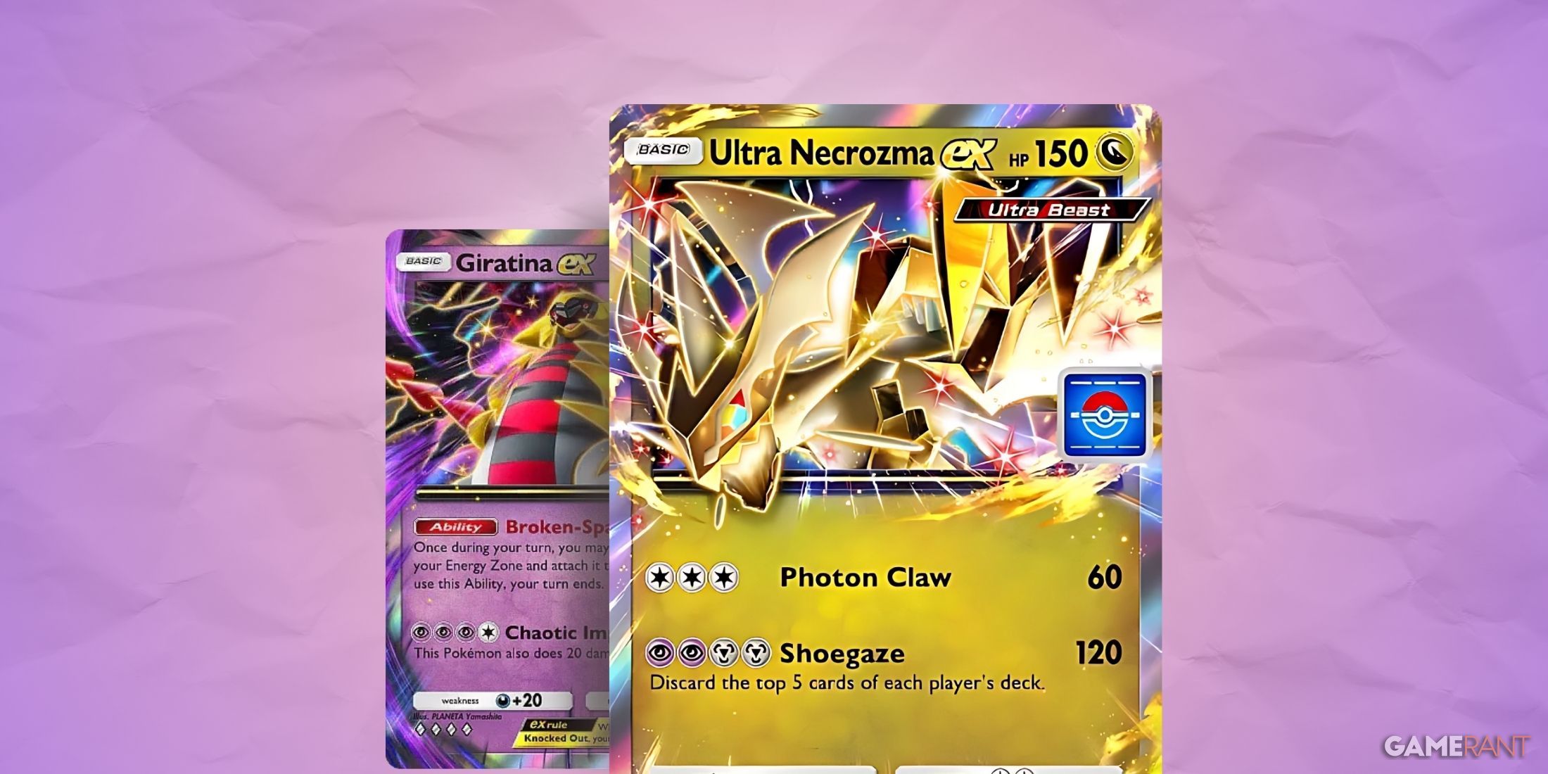 ultra necrozma ex and giratina ex cards in pokemon tcg pocket.