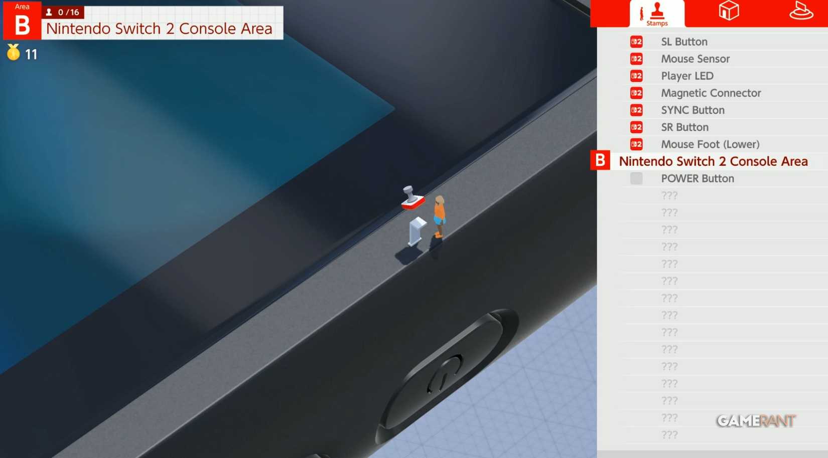 Nintendo Power Button Area B Stamps and Quiz Answers in Switch 2 Welcome Tour